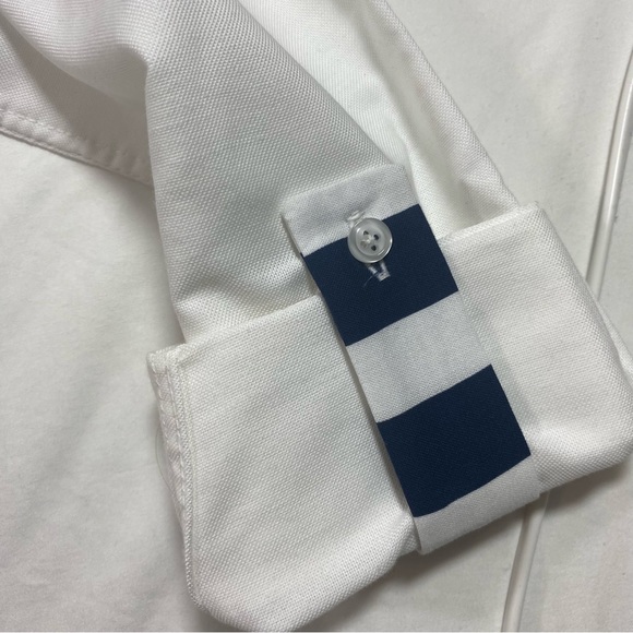 Pearly Vine Button down shirt Contrasting collar and Cuff White Blue Shirt XS - Picture 2 of 12